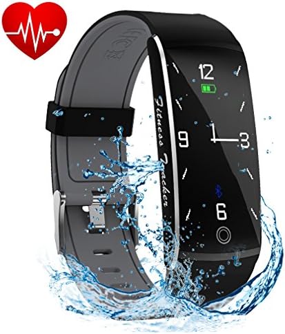 NioeHome Fitness Tracker HR, Heart Rate Monitor Smart Watch, IP 67 Waterproof Wristband Fitness Step Counter, Calories Counter, Sleep Monitor, Pedometer Watch for Men, Women Android iOS