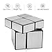 D-FantiX Shengshou Mirror Cube 2x2 Speed Unequal Cube Shape Puzzles Silver Black