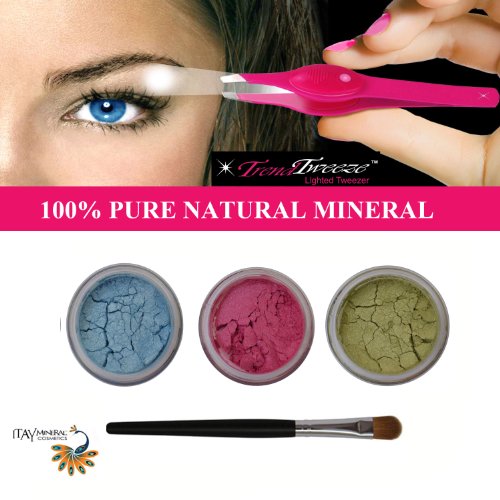 ITAY "Spring Fling" Eye Shimmers+Stainless Steel LED Lighted Trend Tweezers
