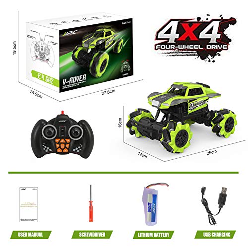 Jaydear Remote Control Car,Hobby RC Car Monster Truck RC Cars for Kids High Speed 1/16 Scale Stunt Climbing Car 4x4 Off Road Car Rechargeable RC Stunt Car for Adult Outdoor Toy