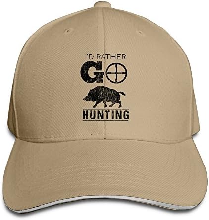I Would Rather Go Hog Hunting Baseball Cap Adjustable Hip Hop Cap Natural