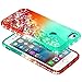 iPhone 6S Case, iPhone 6 Case with Tempered Glass Screen Protector for Girls Women Kids, NageBee Glitter Liquid Sparkle Bling Floating Waterfall Diamond Christmas Cute Case -Teal/Candy