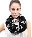 Lina & Lily Poodle Dog Print Women's Infinity Scarf Lightweight (Black & White)