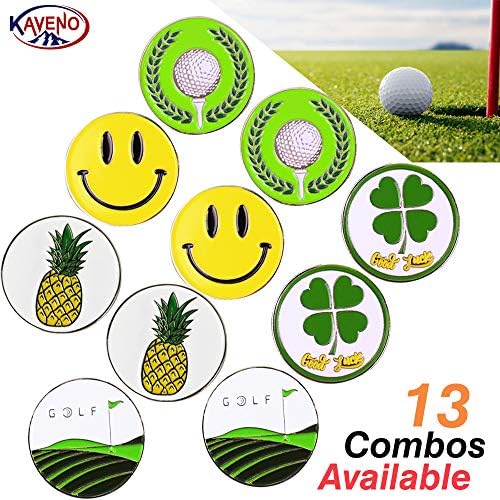 kaveno Golf Ball Marker, Golf Collection Series Assorted Design, Pack of 5/10/20