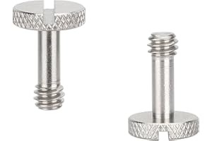 CAMVATE 1/4"-20 Long Slotted Knurled Captive Mounting Screw (2-Pack) -3443