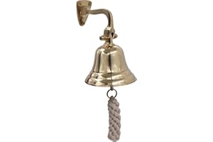 3" Solid Brass Bell Quality Marine Wall Mounted Ship Hanging Bell Perfect for Dinner, Indoor, Outdoor, School, Bar, Reception, Last Order & Church by The Metal Magician