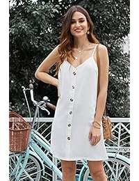 Roseseedlove - Mini vestido informal sin mangas con tirantes y diseño floral de verano para mujer