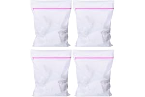Yuseduoxiwu 4 Pcs Mesh Laundry Bag for Delicates, With Zipper, Breathable Fine Net, for Underwear, Sneakers,Lingerie Bra, Soc
