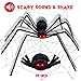 Giant Spider - Giant Spider Decor Scary Furry 43inch Creepy Spider, Hairy Giant Spider Toys For Horror Theme Party Joking Toys Red Eyes and Adjustable Legs