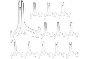 Artliving 7" Clear Plastic Easels or Stand / Plate Holders to Display Pictures or Other Items at Weddings, Home Decoration, B