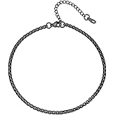 PROSTEEL Stainless Steel Chain Anklets for Women, Silver/Gold Tone, Ankle Bracelets Hypoallergenic, 8-10.5 Inch Adjustable, Come with Box
