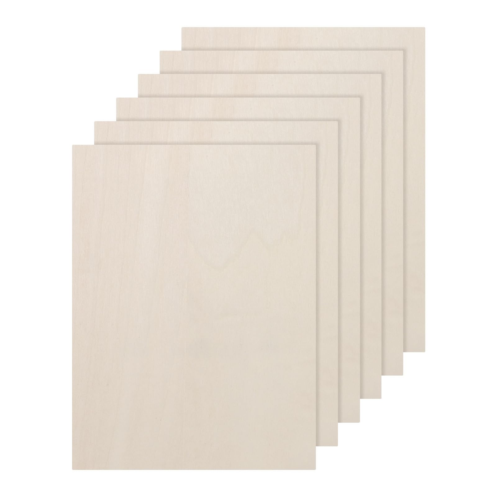 DMiotech 6 Pack 7.1 x 5 x 1/4 Inches 6mm Thick Wood Sheets Basswood Sheets Unfinished Plywood Squares Plywood for DIY Craft Laser Wood Burning Drawing