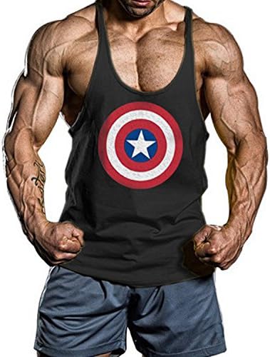 Moge®America Captain Fitness Sweat Muscles Vest Cotton Loose Gym Vest Y-back Bod