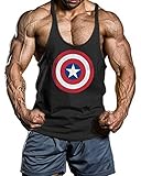 Moge®America Captain Fitness Sweat Muscles Vest Cotton Loose Gym Vest Y-back Bod