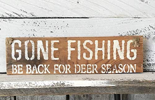 Amazon.com: Gone Fishing Be Back For Deer Season Pallet Wood Sign: Handmade