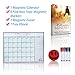 Magnetic Dry Erase Monthly Calendar – 16”x12” with 6 Dry Erase Markers & Smiley Eraser - Wipes Clean Stain Free – Magnetic Refrigerator Calendar/ Small White Board Planner/ Grocery List Magnet Pad