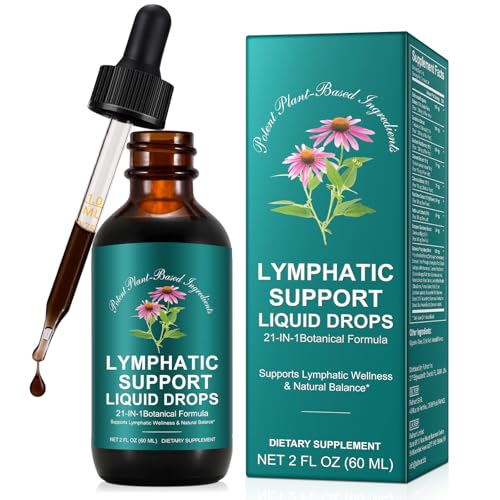 Lymphatic Drainage Drop, 6000mg Equivalent Per Serving | 21-in-1 Botanical Detox Formula for Lymph System Cleanse, Balance, Less Swelling, Immune System, Overall Vitality|Safe & Clean Formula|60 ML