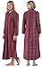 PajamaGram Women's Flannel Nightgown Plaid - Nightgown Womens, Red, L, 12-14