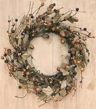 Country Mix Acorn Pip Berry Wreath Fall Autumn Tone Leaves Country Primitive Floral Décor