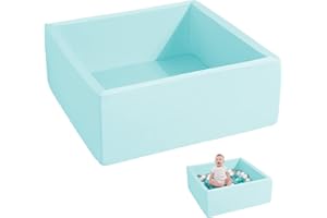 ENMOGO Foam Ball Pit for Toddlers Kids Square Soft Ball Pool Ideal Gift Play Toy for Children Kiddie Pools - Light Blue