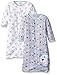 BON BEBE Boys' Paws Assorted 2 Pack Wearable Blanket, Puppy Dog Blues, 0-6 Months
