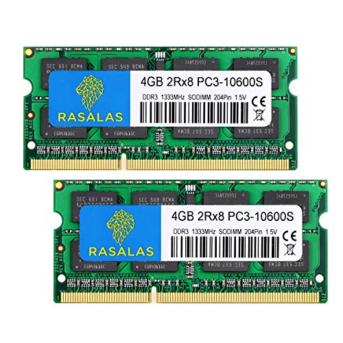 Rasalas 8gb Kit 2x4gb Pc3 Ddr3 1333 Mhz Sodimm Ram Upgrade For Amd Intel Laptop Macbook Pro 13 15 17 Inch Early Late 11 Imac 21 5 Inch Mid Late 11 27 Inch Mid 11 Mac Mini 5 1 5 2 Mid Pricepulse