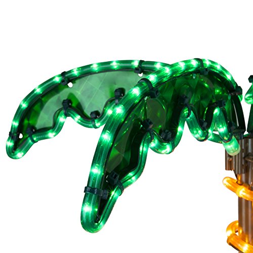 Deluxe Tropical LED Rope Light Palm Tree with Lighted Holographic Trunk and Fronds (4.5 foot)