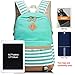 Leaper Navy Style School Laptop Backpack Girls Canvas Bookbag Water Blue
