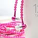 Women Girl Necklace Earphones,Super Bass HiFi Wired Earbuds Headphones with Mic Stereo Sound Music Earpiece for iOS and Android Smartphone (Rose red)