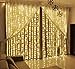 Led Curtain Lights 9.8 x 9.8 Feet 300 LEDs, 8 Modes with Waterproof Connector, Warm White primary