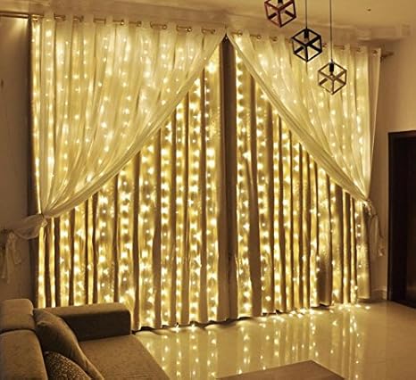Bedroom Outdoor Indoor Curtain Icicle Lights Party Bed
