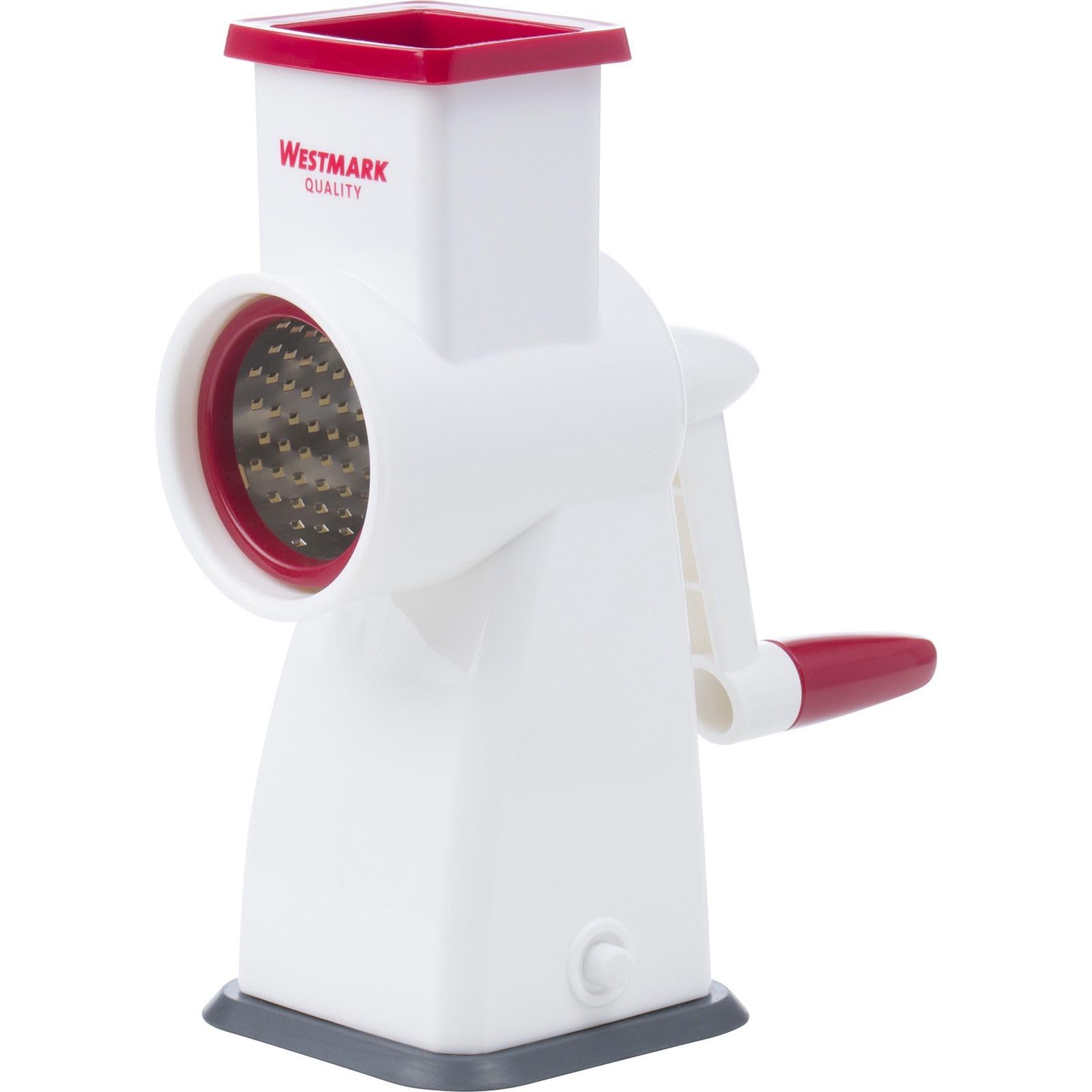 Westmark Almond Drum Mill With Suction Base, Height: 18.9 Cm, Stainless Steel/Plastic, Almondo, White/Red, 97152260