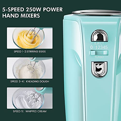 Hand Mixer Electric 5 Speed, REDMOND 250W Power Mixer Electric Handheld
