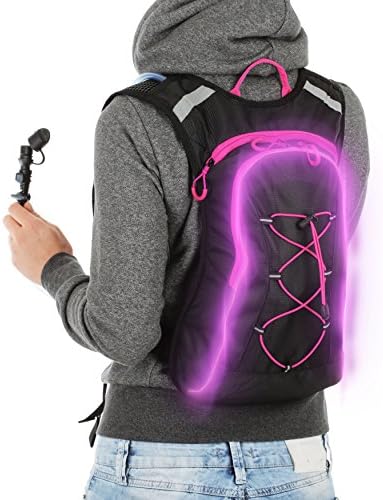 Flashingbackpack 2-Litre Water Bladder Hydration Pack with Flash, Purple