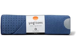 Manduka Yogitoes Yoga Towel – Rubber Grip Dots Non-Slip Bottom, Quick Dry Fitness Towel for Hot Yoga, Pilates, Exercise