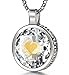 925 Sterling Silver I Love You Necklace Pure Gold Inscribed in 120 Languages Including on Round Cut Romantic Clear Cubic Zirconia Gemstone Anniversary Birthday Gift Pendant for Wife, 18