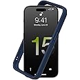 RhinoShield Bumper Case Compatible with [iPhone 15 Pro] | CrashGuard - Shock Absorbent Slim Design Protective Cover 3.5M / 11ft Drop Protection - Navy Blue