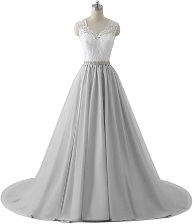 Amazon Com Libaosha Sexy V Neck Lace Appliqued Bridal Dress Open Back Wedding Dresses Clothing