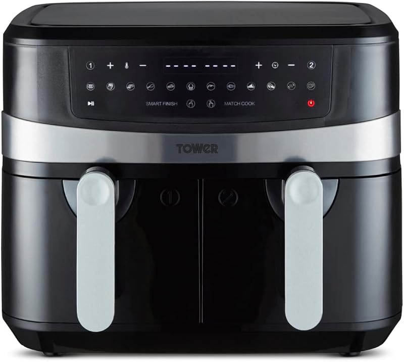 Tower Vortx 9L Dual Basket Air Fryer 2600W - Smart Finish Technology