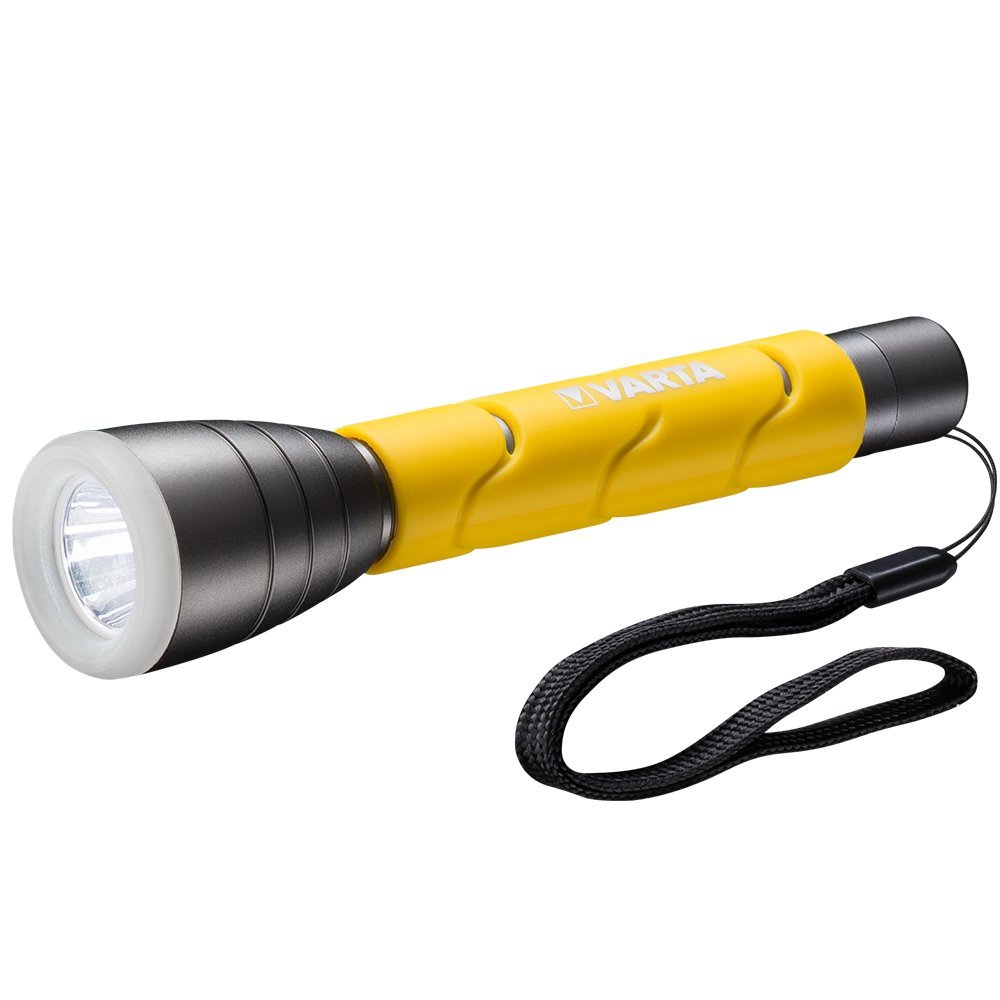 VARTA LED Outdoor Sports Torch F20 (5 Watt, incl 2x LONGLIFE Power AA batteries Flashlight Light Torch Lamp, IPX4 splash-proof housing)