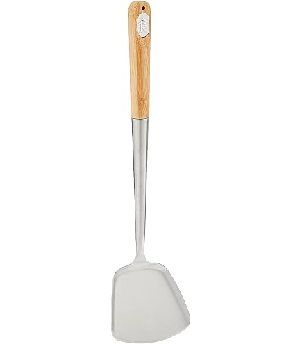 Schiumarola In Acciaio Inox Con Manico In Bambù 25,4 Cm - Utensile Da Cucina Professionale - copertina