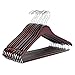 LOHAS Home 12-Pack Curved Wooden Suit Hangers Beautiful Sturdy Coat Hangers with Locking Bar, Walnut Finish