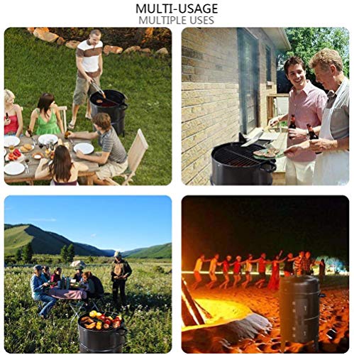 LBXKE BBQ Räucherofen, 3-In-1 Holzkohlegrill, Eingebautes Thermometer Und Einstellbare Belüftungsöffnungen, Große… – Bild 8