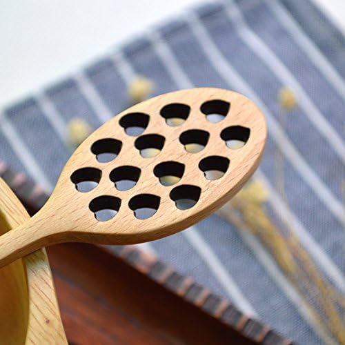 Refee 7.5 Inches Ceative Honeycomb Shape Wood Honey Spoon 3 in 1