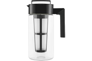 Takeya Premium Quality Iced Tea Maker with Patented Flash Chill Technology Made in the USA, BPA Free, 1 qt, Black