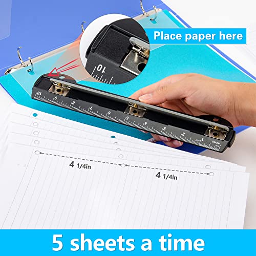 WorkLion 3 Ring Hole Punch for Binder, Portable Puncher, Office Assistant, Black Pricepulse