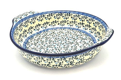 Click Here to See More Images Polish Pottery Baker - Round with Grips - Large - Terrace Vines