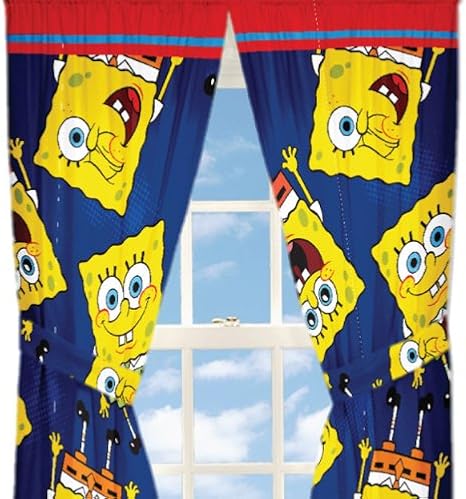 Spongebob Squarepants Drapes Scribble Sponge Curtains Amazon Ca