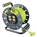 Masterplug 80ft Open Cord Reel with 4 120V / 13 amp Integrated Outlets and Thermal Overload Breaker primary