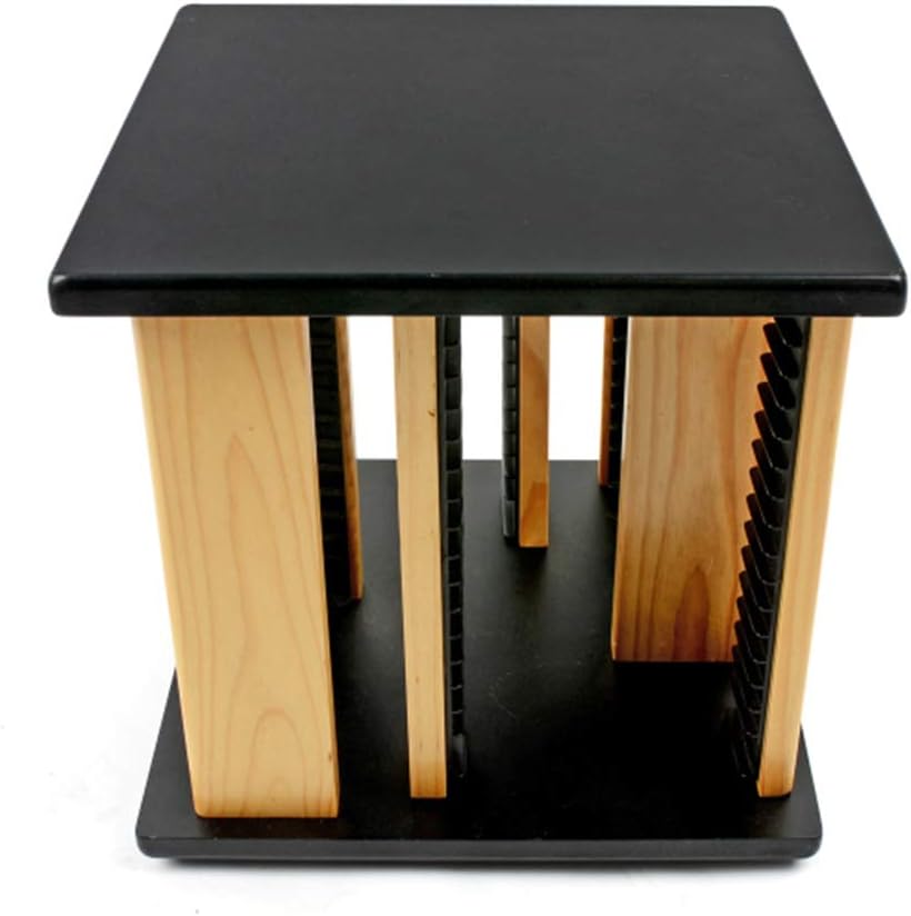 GYJ CD Storage Box, DVD Holder Finishing Rack with Powerful Magnetic Opening, 360° Rotatable, Tray Holds Cases for Media Shelf and Organization